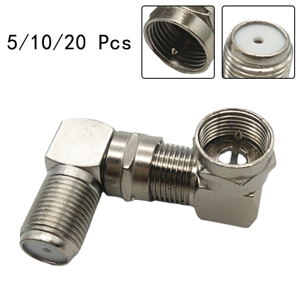 F male to F female Adapter 90 degrees Cable TV Coaxial Coax Connector Adapter