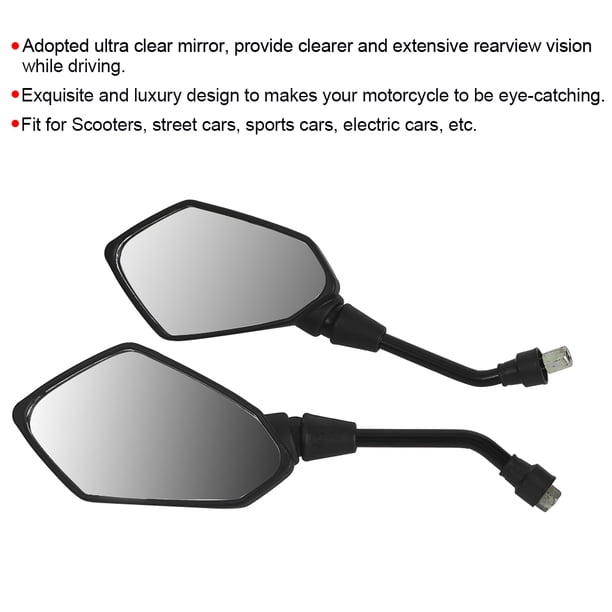 Par De Espejos De Modificación De Motocicleta Espejo Retrovisor Universal Accesorio De Motocicleta Negro