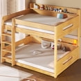 thumbnail image 4 of Harper & Bright Designs Queen over Queen Bunk Bed with Storage Shelves and USB Ports, Wooden Queen Size Loft Bed with Charging Station, Wood, 4 of 13