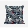 thumbnail image 2 of Amrita Sen Plant Illusion Suede Zippered Pillow with Insert in Dark Blue 18 x 18, 2 of 6