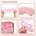 thumbnail image 3 of 6 Sets Pink Party Favors, Pink Sleepover Party Supplies, Includes Eyemasks, Headbands, Claw Clips, Wristbands, and Cosmetic Bags, Slumber Spa Party Accessories, 3 of 5