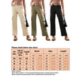 thumbnail image 3 of Frontwalk Women Trousers High Waist Cargo Pants Drawstring Bottoms Ladies Boho Straight Leg Black XS, 3 of 3