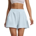 thumbnail image 5 of Only Moment Womens Sweat Shorts Polyester,Spandex Stretch Ankle Sweatpants for Golf, Athletic, Lounge, Travel, Work Yoga Shorts Light Blue,2XL, 5 of 5