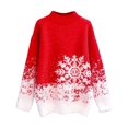 thumbnail image 2 of Gibobby Suéteres para mujer, Suéter de manga larga con cuello redondo para mujer, de punto grueso, cálido, de gran tamaño(Rojo,XG), 2 of 5