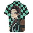 thumbnail image 6 of Demon Slayer Casual Short Sleeve Shirt Lapel Collar Shirt Summer Beach Shirt 6XL, 6 of 8