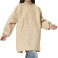 thumbnail image 3 of Toptie Cotton Kids Smock Apron for Hair Grooming Painting Cooking with Front Pocket & Long Sleeve, for Age 1-9 years-Khaki-M, 3 of 5
