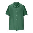 thumbnail image 3 of Mens Button Down Textured Wrinkle Free Stretch Short Sleeve Shirts Business Casual Work Dress Shirts Hawaiian Beach Clothes, 3 of 5
