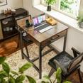 thumbnail image 3 of 24x24 Inch Bar Table with Power Outlets & Storage, Modern Counter Height Pub Table with Sturdy Legs for Kitchen & Dining, High Top Console Indoor Table, Vintage, 3 of 16