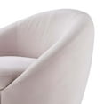 thumbnail image 6 of Armchair Swivel Accent Chair, Pink Gold, Velvet, Modern Contemporary, Living Lounge Cafe Room Hotel Lobby Hospitality, 6 of 7
