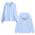 thumbnail image 5 of vigerkar Womens Rhinestone Wings Zip Up Hoodie Long Sleeve Fall Jacket S-3XL (Light Blue, L), 5 of 6