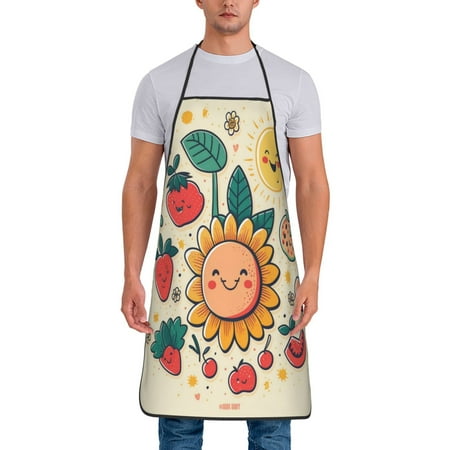 

Unisex Children Lovely Strawber Sunny And Positivery Small Flowers unisex apron No shrinkage no wrinkle waterproof