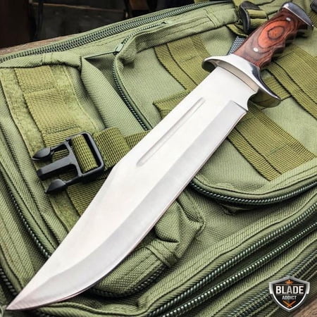 15 SURVIVAL Rambo FIXED BLADE Full Tang Camping KNIFE Hunting w SHEATH