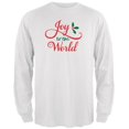 thumbnail image 1 of Christmas Joy to the World Script Mens Long Sleeve T Shirt, 1 of 1