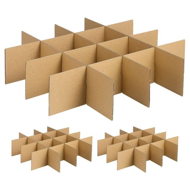 SHISUYAN 18Pcs Moving Box Glasses Divider Kits Cardboard Dividers Fit Boxes For Kitchen Dish Packing Wine Glassware Cardboard Box Compartments Dividers Khaki