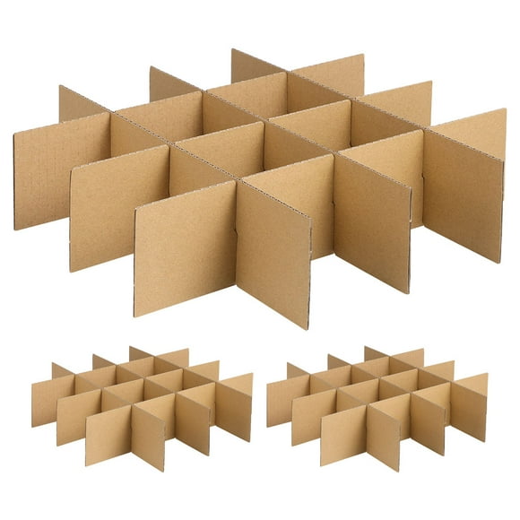 KAKOWELY Boîtes d'Emballage pour Verre à Vin 18 Pcs Séparateurs en Verre pour Déménagement Boîtes en Carton Séparateurs de Boîte de Déménagement Emballage en Plat Boîtes de Déménagement Séparateurs en Ondulé s'Insère dans une Boîte pour Emballage Expédition Kaki