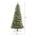 thumbnail image 4 of Nearly Natural 8' Frosted Pine Artificial Christmas Tree Prelit with 550 Clear LED Lights, 4 of 8