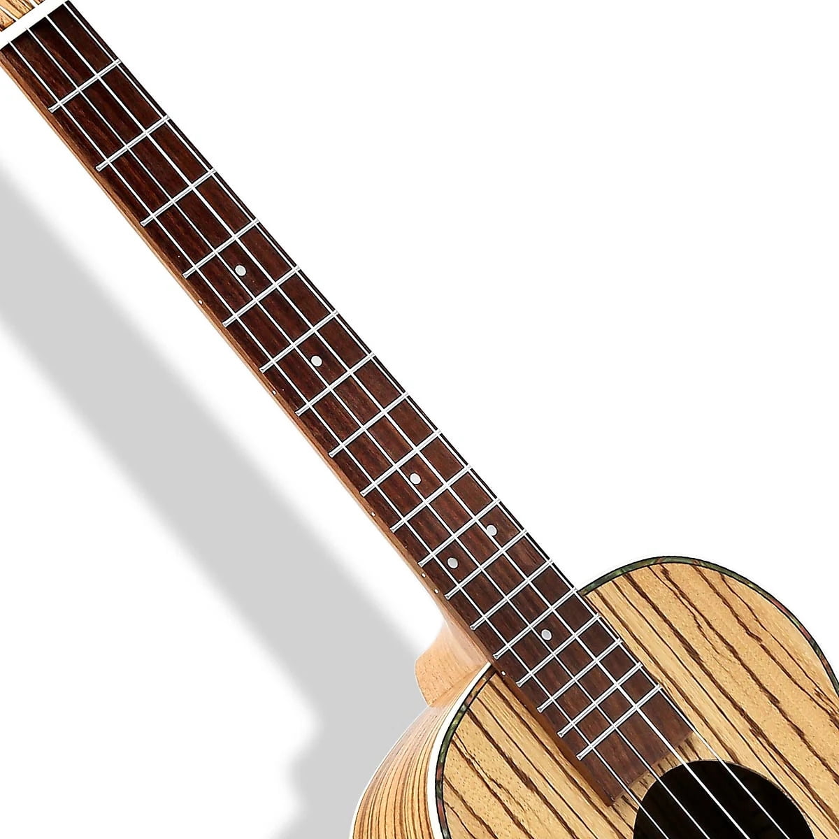 Baritone 30-Inch Zebra Acoustic-Electric Ukulele with Truss Rod, EQ, and Gig Bag