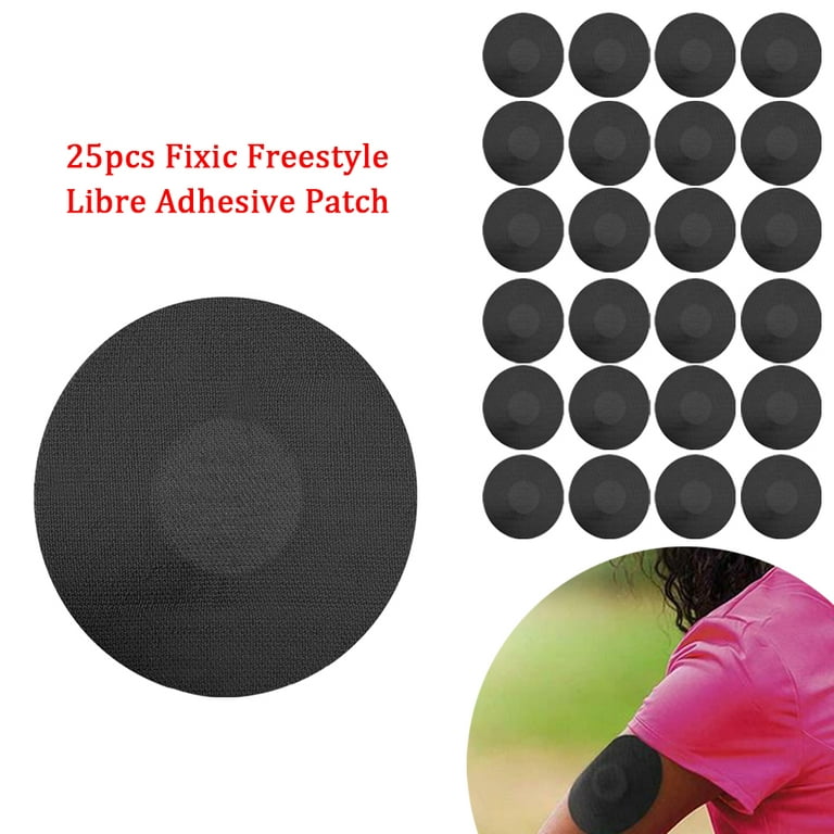 Freestyle Libre 2 Sensor Covers 25 Pack - US-Made Waterproof CGM Sensor  Patches for 14+ Days - Sensitive Skin Diabetic Patches for Glucose Monitor  - (Black)