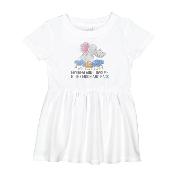 Inktastic My Great Aunt Loves Me to the Moon and Back Elephants Girls Baby Dress