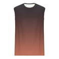 thumbnail image 4 of ZCFZJW Men's Workout Tank Tops Gym Cut Off Sleeveless T Shirt Bodybuilding Fitness Muscle Athletic Tank Top Tie Dye Ombre Print Shirts Tee Brown L, 4 of 4