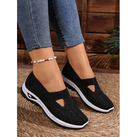 Women s Lightweight Breathable Knit Walking Shoes – Soft EVA/PVC Sole Low-Top Summer Sneakers with Fabric Upper & Lining Perfect for Casual Wear and Light Exercise in Multiple Colors