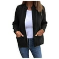 thumbnail image 1 of Cardigan pour Femmes Automne Hiver Décontracté Élégant Couleur Unie avec Poches, 1 of 6