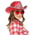 thumbnail image 3 of Funcredible Halloween Red Cowgirl Hat with Tiara Crown, 3 of 6