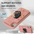 thumbnail image 4 of Dteck for Apple iPhone XS Max Wallet Case, Shockproof Heavy Duty Flip PU Leather Ring Kickstand Card Holder Anti-Scratch Soft Protective Cover, pink, 4 of 8