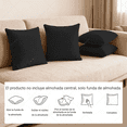 thumbnail image 3 of 4pzs Fundas Para Cojine Terciopelo Minimalista Xtellar Color negro, 3 of 4