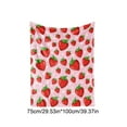 thumbnail image 2 of Throw Blanket, Soft Blanket, Cute Strawberry Gifts for Women Girls, Flannel, Multi-Purpose, 75x100cm, Cozy, Lightweight, Comfortable, Year-Round Use, 2 of 7