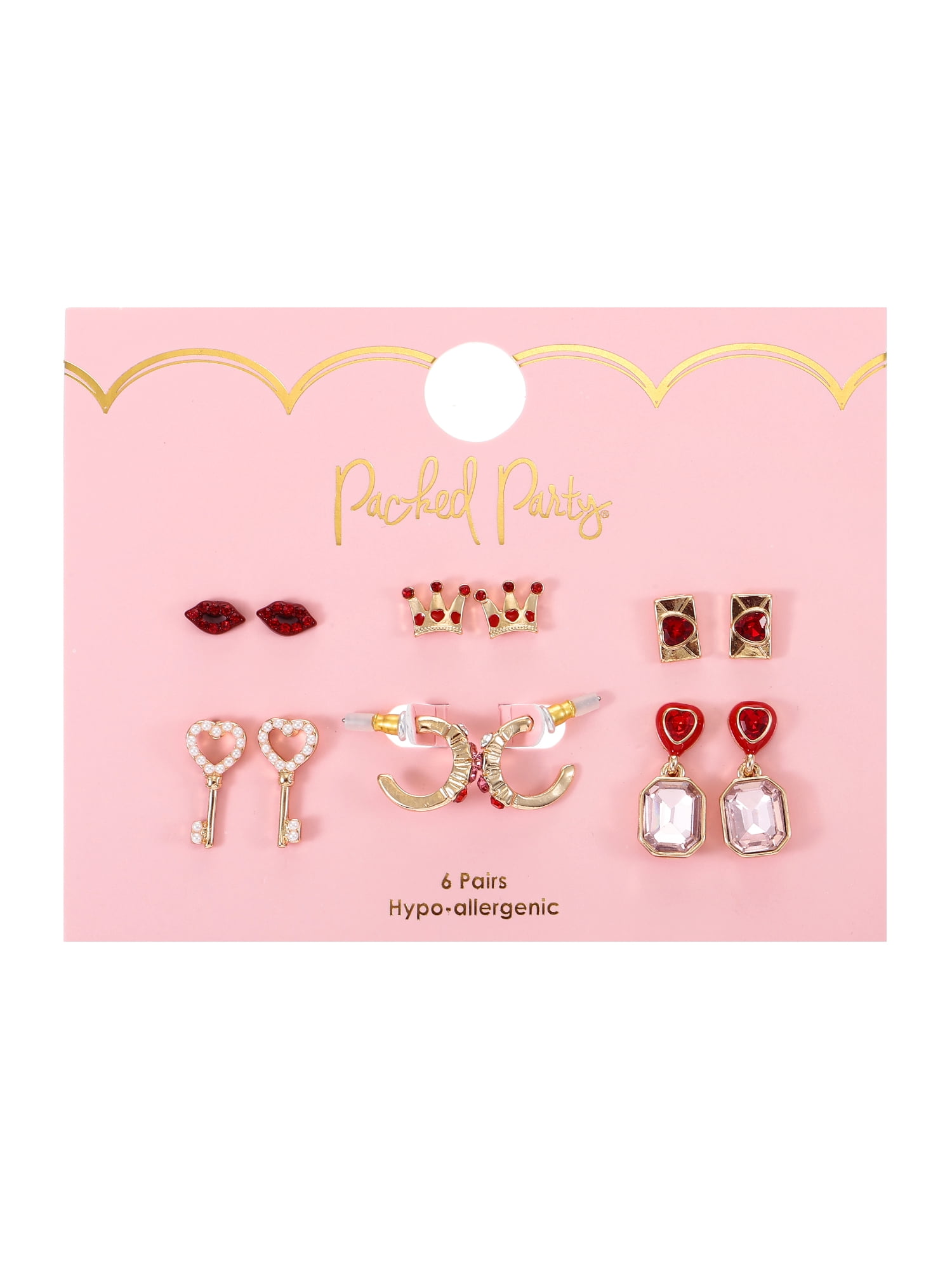 Packed Party 6 Piece Valentine's Earrings Set