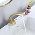 thumbnail image 2 of Single Handle Deck Mounted Bathroom Sink Faucet, Brass Lavatory Basin Faucet with 6-inch Cover Plate, 2 of 5