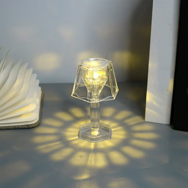 Ornaments Exquisite Crystal Table Lamp Transparent Soft Eye-care Small Table Lamp Home Bedroom Living Room Ambient Light