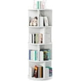 thumbnail image 2 of YYEAN Rotating Bookshelf, 360° Rotating Bookcase for Small Space, Corner Bookcase for Bedroom, Living Room, Study Room, 4 Tier, White, 2 of 8
