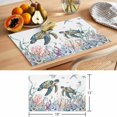 thumbnail image 6 of Summer Sea Turtles Placemats Set of 4 Coastal Watercolor Ocean Corals Place Mats Indoor Wipeable Table Mats Washable Cloth Dining Table Placemats for Kitchen Holiday Party Home Decor 13x19 Inch, 6 of 9