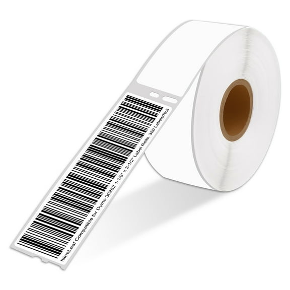 NineLeaf 1 Roll Compatible for DYMO 30252 1-1/8 in x 3-1/2 in Shipping Address Barcode Labels, 350 Labels Per Roll
