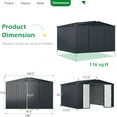 thumbnail image 7 of AECOJOY 12' x 10' Outdoor Storage Shed with Lockable Door Patio Metal Garden Storage Building in Dark Gray for Outside, 7 of 7