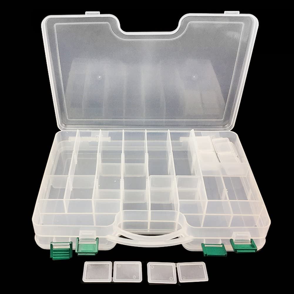 Tackle Box Fishing Box Organizer Double Sided Lure Box Clear