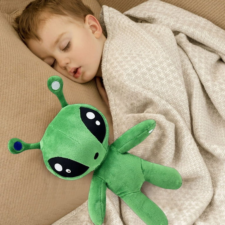 ★LORES★ Puppet Waffle L/S Tee Ash Green AFTONSPARV Cute Green Alien Plushie, Baby Toy, Soft and