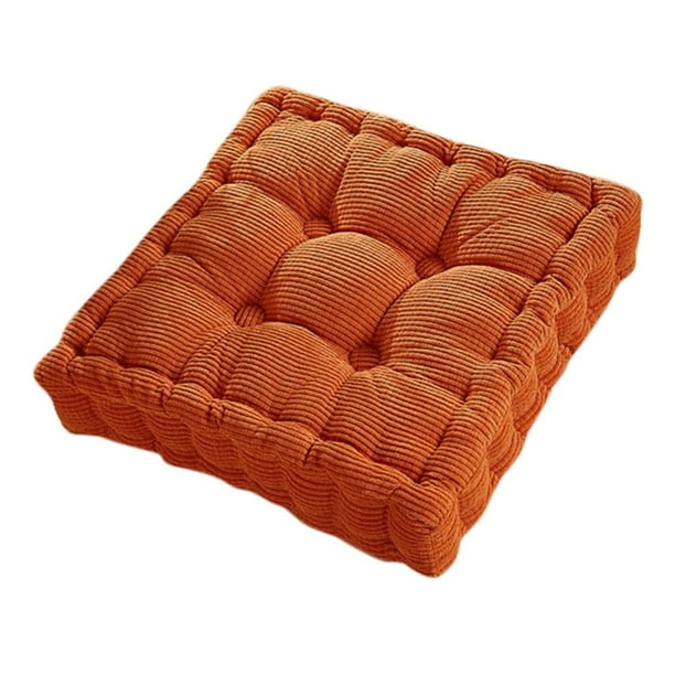 Cojín de asiento de pana, respaldo antideslizante, tela duradera, naranja