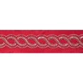thumbnail image 1 of Vickerman 4" Red Dupion with Gold Crystal Accents Christmas Ribbon, 1 of 1