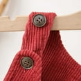 thumbnail image 5 of lnmuld Boys Pants Winter Girls Corduroy Padded Overalls Baby Toddler Jumpsuit with Snap Buttons Soft Warm Playwear for and Kids Solid Color Size:6-12 Months, 5 of 9