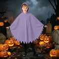thumbnail image 5 of Gunia Kids Ghost Poncho Cape Cloak Cosplay Halloween Costumes Role Play Dress-Up Outfits For Boys Girls Stage Performance Holiday Party Wear,Purple, 5 of 8