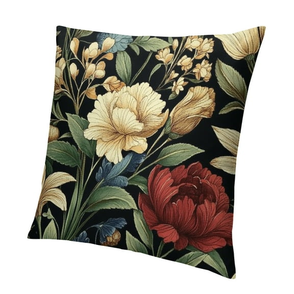 Autua Floral Throw Pillow Soft Cushion Cover 'William Morris Flowers V Flowers Classic Cottage and Cottagecore' Pattern Decorative Square Accent Pillow Case 12x12in