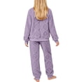 thumbnail image 6 of Mifsaly Girls Pajama Sets 2 Piece Pjs Outfits Fuzzy Fleece Warm Matching Homewear Jacquard Long Sleeve Crewneck Sleepwear and Straight Leg Sleep Pants, 6 of 6