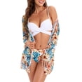thumbnail image 1 of Txlixc Traje de baño de 3 piezas para mujer, cubierta de manga larga + sujetador cruzado + conjunto de parte inferior de bikini Txlixc  Sexy, 1 of 6