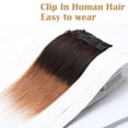 thumbnail image 4 of MY-LADY 8Pcs 18Clips Clip in Hair Extensions Human Hair for Women Double Weft Brazilian Remy Straight Human Hair Clip in Hairpiece 20inch #2T6 Dark Brown to Light Brown, 4 of 8