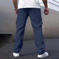 thumbnail image 6 of Men’s Elastic Waist Cargo Work Pants Casual Lightweight Wrinkle Free Outdoor Gym Sweatpants, 6 of 8