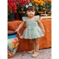 thumbnail image 3 of Cenuakty Baby 0-18M Girl Summer Outfit Floral Embroidery Sleeveless Tulle Romper Dress Bow Headband 2 Piece Set, 3 of 9