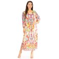 thumbnail image 5 of Sakkas Katty Women's V Neck Midi Casual Boho Maxi Long Sleeve Dress Floral Print - 558-Multi - L/XL, 5 of 5